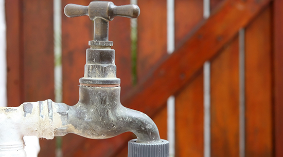 A leaking spigot is a common outdoors source of excess water usage