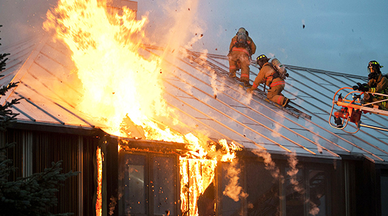 Fire and water damage quickly occur during a house fire