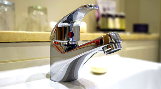 Hot water faucets commonly leak in the bathroom utility room and kitchen